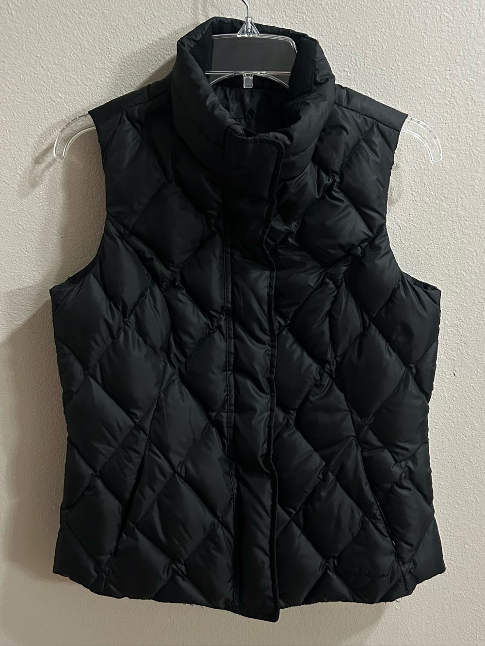 Eddie Bauer Womens Goose Down Vest Size S Black Quilted Puffer Winter Layering
